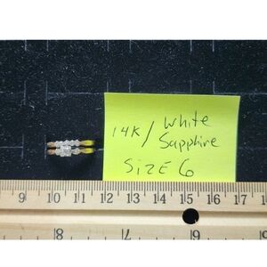 14k Gold/White Sapphire Wedding Ring Set Marked/Tested+ Size 6